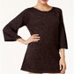Karen Scott Women's Marled Boat Neck Sweater Black Size Large