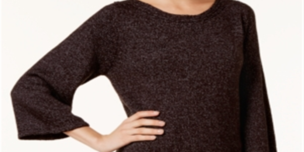 Karen Scott Women's Marled Boat Neck Sweater Black Size Large
