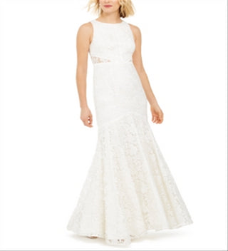 Adrianna Papell Women's Lace Bridal Gown White Size 6