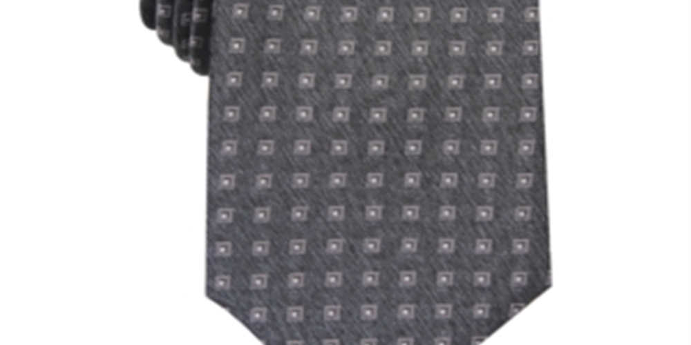 Alfani Men's Collins Neat Geometric Skinny Slim Silk Neck Tie Black Size Regular