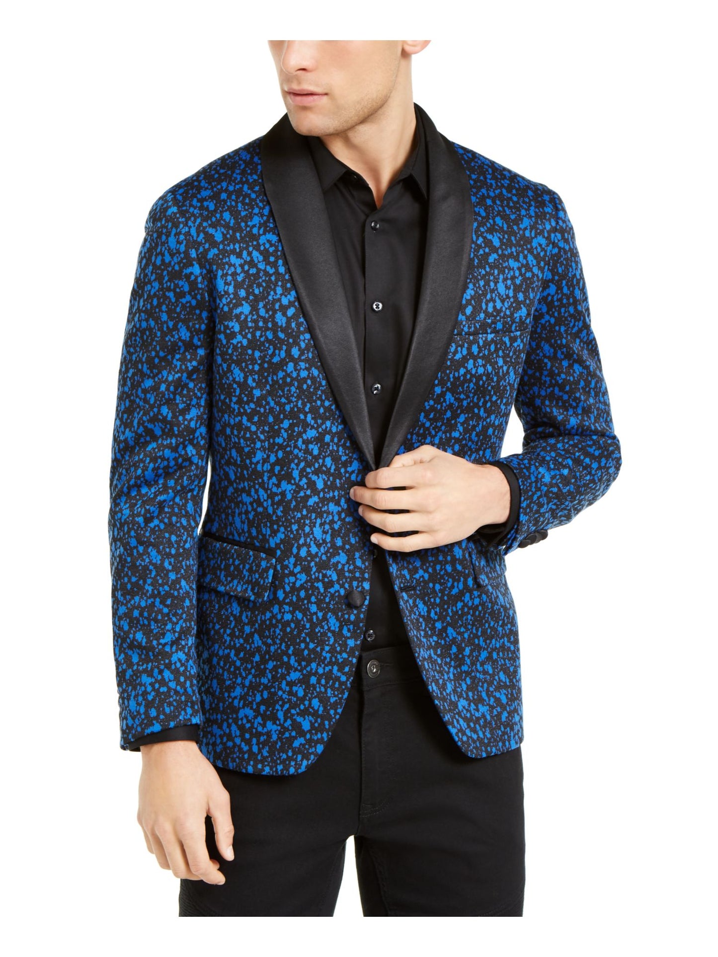 INC International Concepts Men's Printed Blazer Blue Size XX-Large