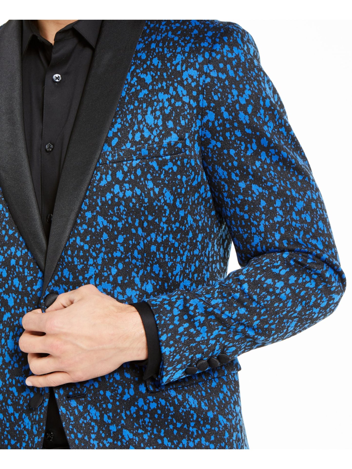 INC International Concepts Men's Printed Blazer Blue Size XX-Large