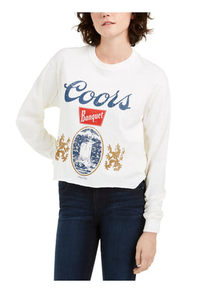 True Vintage Women's Coors Long Sleeve Top White Size Small