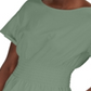 INC International Concepts Women's Short Sleeve Jewel Neck Top Green Size Large