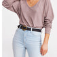 Free People Women's Santa Clara Patterned V Neck Thermal Top Pink Size X-Small