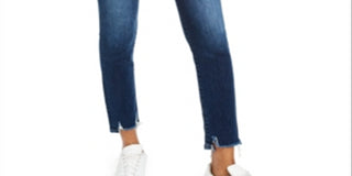 Flying Monkey Women's Cropped Frayed Skinny Jeans Blue Size 31