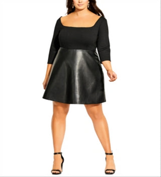 City Chic Women's Sliding Door Dress Black Size 16