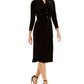 Anne Klein Women's Velvet Shirt Dress Black Size 8