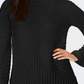 Charter Club Women's Textured Long Sleeve Turtle Neck Sweater Black Size Petite Small