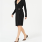 INC International Concepts Women's Wrap Sweater Dress Black Size X-Small