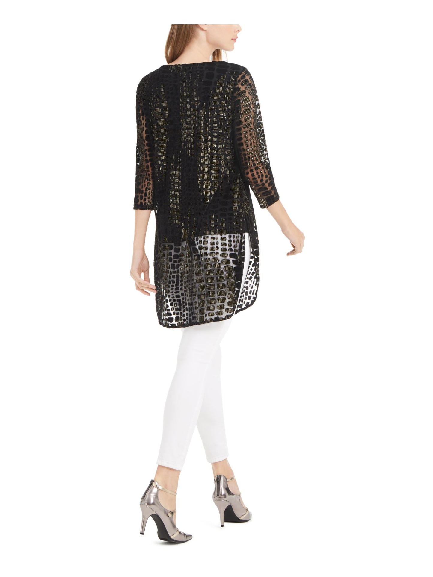 Alfani Women's Printed Super Tunic Black Size Petite Medium
