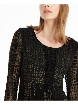 Alfani Women's Printed Super Tunic Black Size Petite Medium