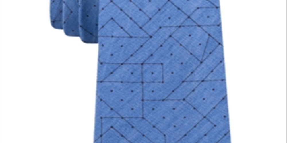 Calvin Klein Men's Algebra Print Slim Tie Blue Size Regular