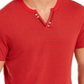 INC International Concepts Men's Striped Split Neck T-Shirt Red Size XX-Large