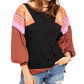 Free People Women's Feelin It Boho Patchwork T-Shirt Black Size X-Small