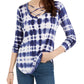 Ultra Flirt Junior's Strappy Tie Dye T-Shirt Blue Size Large