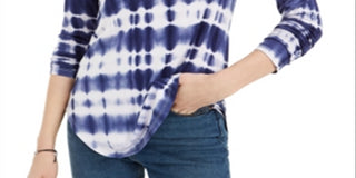 Ultra Flirt Junior's Strappy Tie Dye T-Shirt Blue Size Large