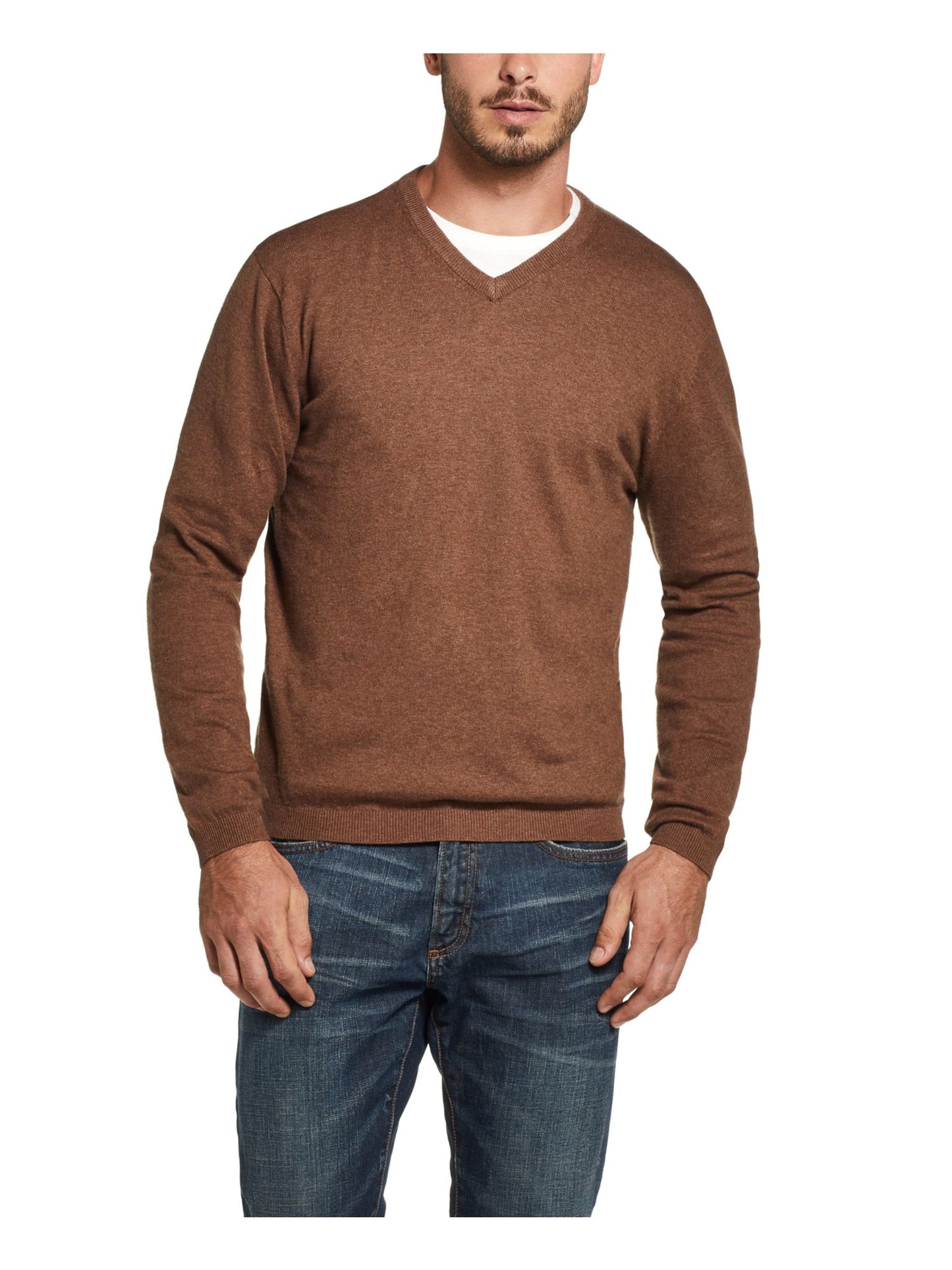 Weatherproof Vintage Men's V Neck Sweater Brown Size XXX-Large