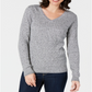 Karen Scott Women's Cotton V Neck Sweater Blue Size Medium