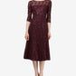 SL Fashions Women's 3/4 Sleeve Sequin Lace Dress -Black Size 10