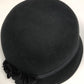 Nine West Women's Felt and Flowers Cap Black Size S/M