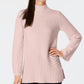 Charter Club Women's Patterned Mock Turtleneck Sweater Pink Size Petite Small