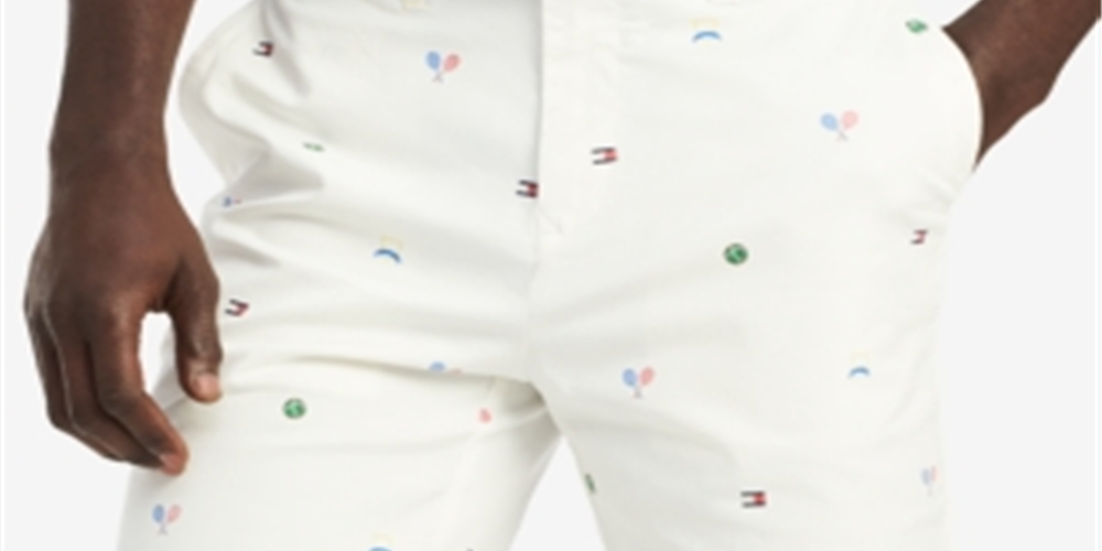 Tommy Hilfiger Men's Tennis Critter Graphic Shorts White Size 42