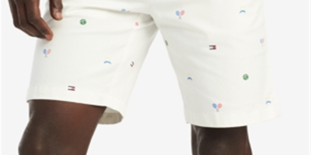 Tommy Hilfiger Men's Tennis Critter Graphic Shorts White Size 42