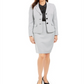 Le Suit Women's Houndstooth 2PC Skirt Suit White Size 10