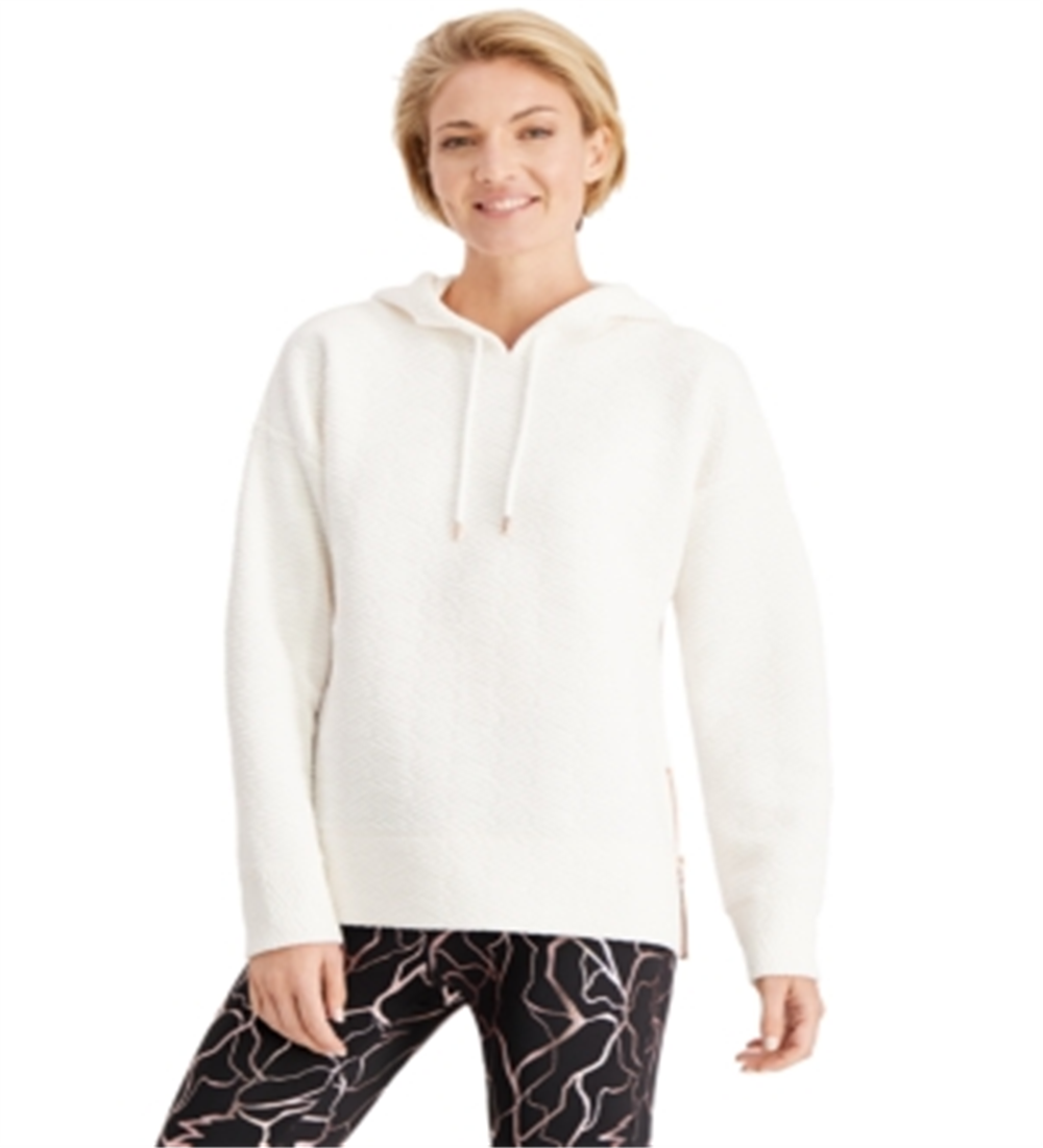 Ideology Women's Zip Hem chic Hoodie White Size XL