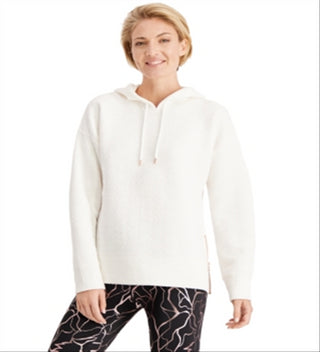 Ideology Women's Zip Hem chic Hoodie White Size XL