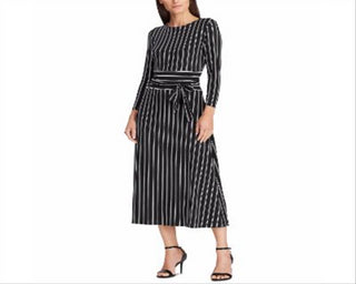 Ralph Lauren Women's Striped Jersey Dress Black Size 6