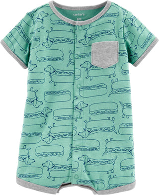 Carter's Baby Boys n Hot Dog Romper Print Green Size 8 Months