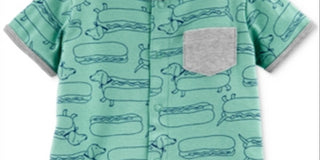 Carter's Baby Boys n Hot Dog Romper Print Green Size 8 Months