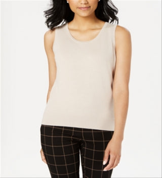 Charter Club Women's Sleeveless Crew Neck Sweater Brown Size X-Large