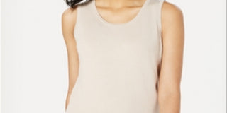 Charter Club Women's Sleeveless Crew Neck Sweater Brown Size X-Large