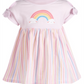 First Impressions Baby Girl's Rainbow Striped Cotton Dress Pink- Size 6-9