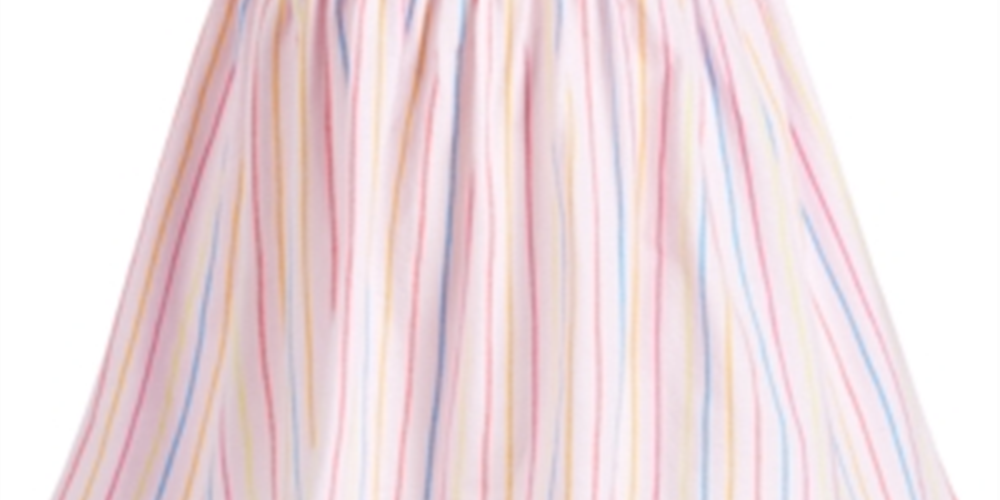 First Impressions Baby Girl's Rainbow Striped Cotton Dress Pink- Size 6-9