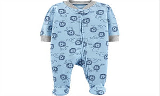 Carter's Baby Boys' Cotton Zip-Up Sleep N Play  Lion Roar Blue Size 9 Months