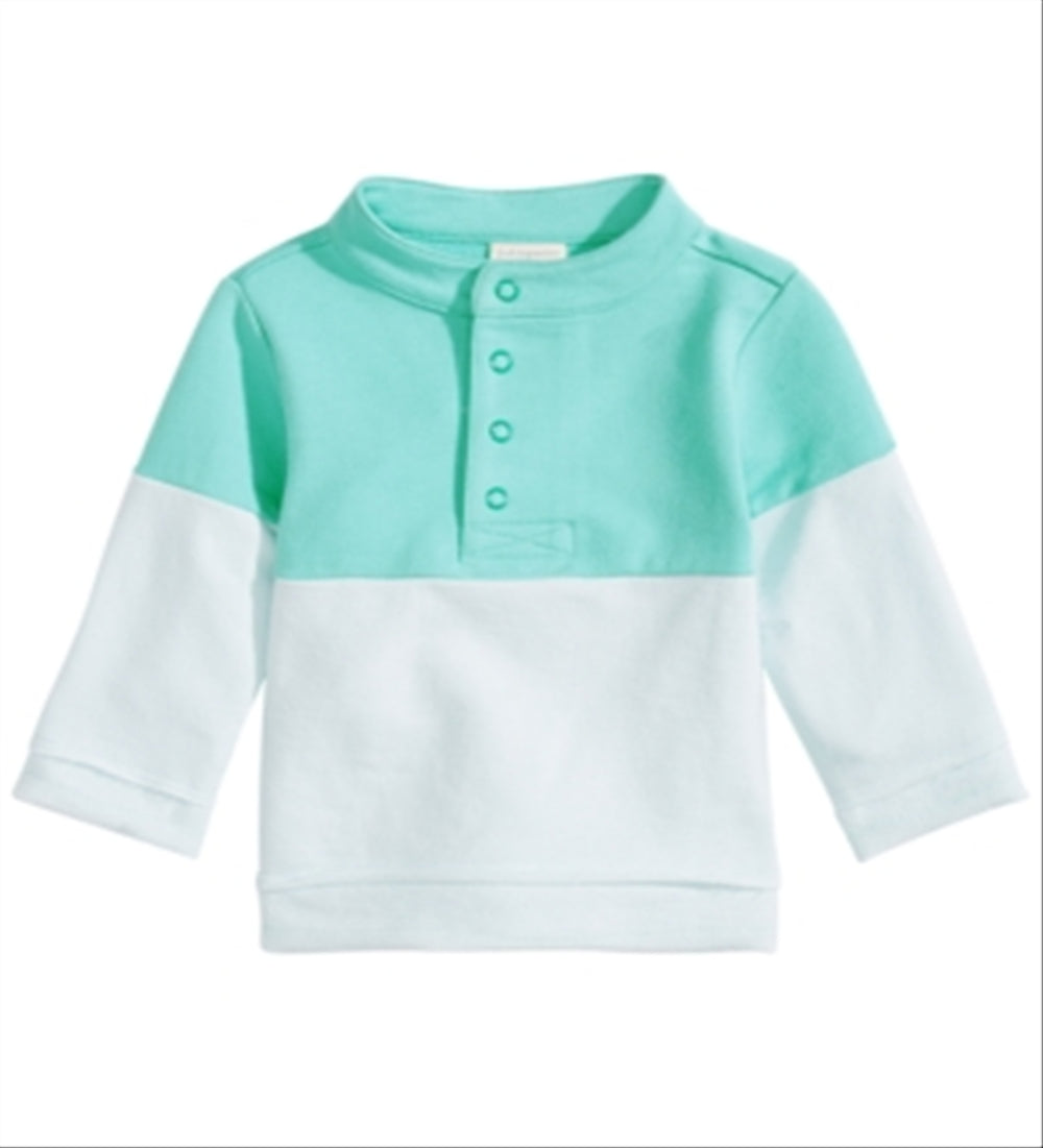 First Impressions Baby Boy's Colorblocked Mock Neck Pullover Blue Size 24 MOS