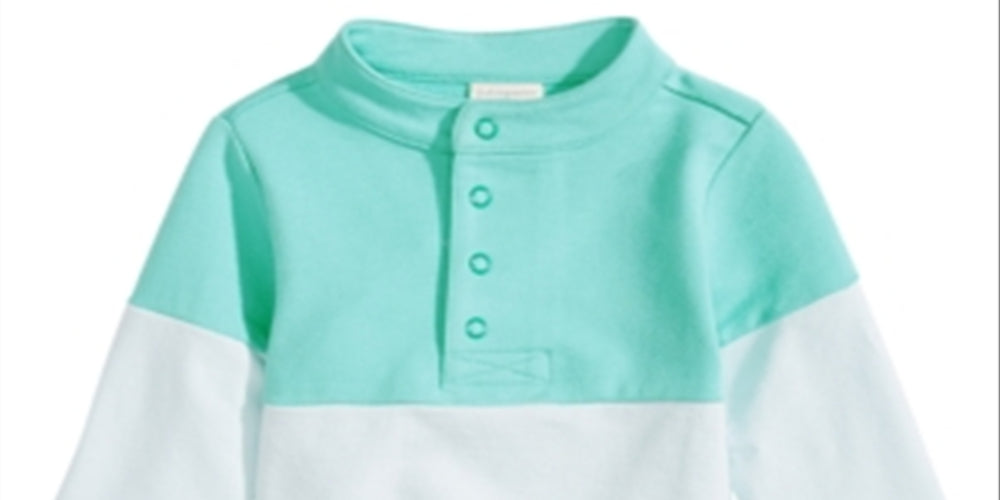 First Impressions Baby Boy's Colorblocked Mock Neck Pullover Blue Size 24 MOS