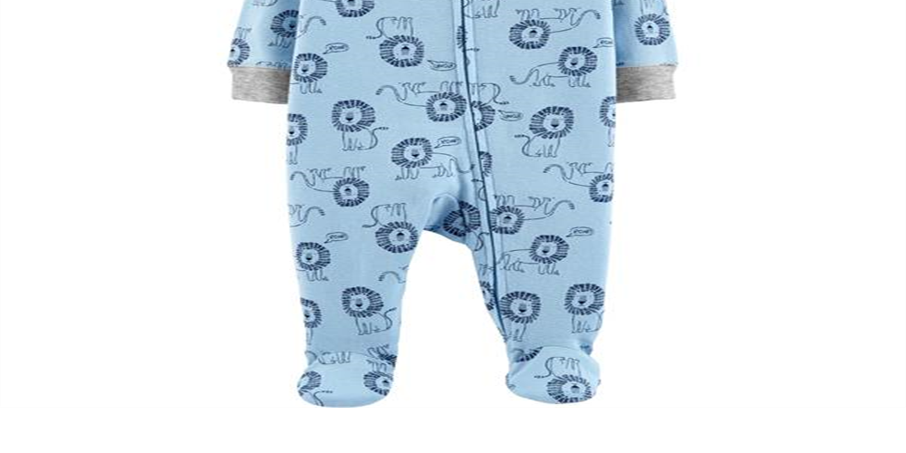 Carter's Baby Boys' Cotton Zip-Up Sleep N Play  Lion Roar Blue Size Newborn