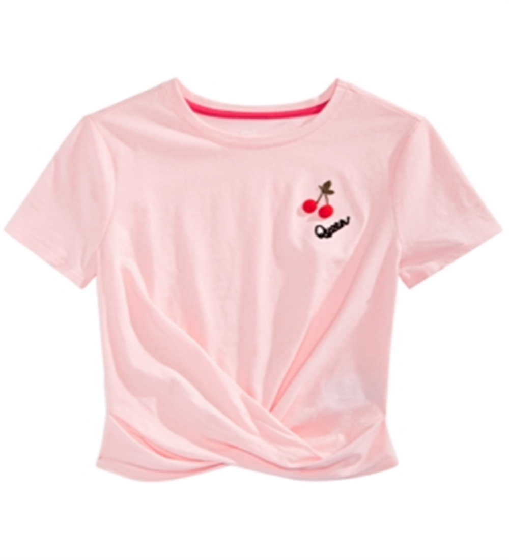 Epic Threads Big Girl's Cherry Twist Front T-Shirt Pink Size XL