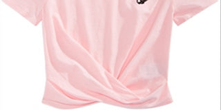 Epic Threads Big Girl's Cherry Twist Front T-Shirt Pink Size XL