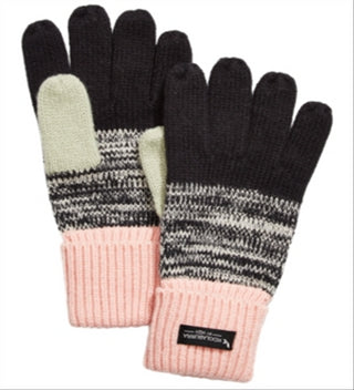 UGG Women's Knit Color Block Marled Gloves Black One Size