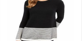 Charter Club Women's Ribbed Sweater Black Size PSM