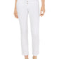 Flying Monkey Women's Button Fly Raw Hem Straight Leg Jeans White Size 28