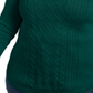 Charter Club Women's Ribbed Trim Button Sleeves Crewneck Sweater Green Size 3X