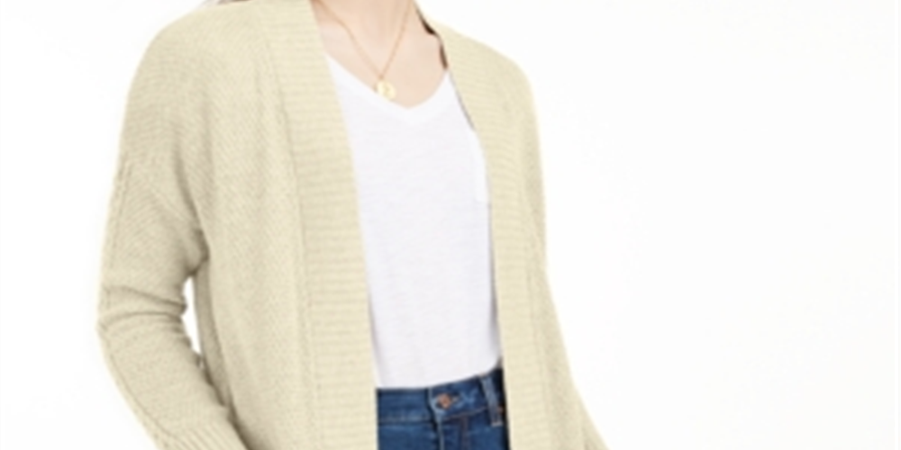 Pink Rose Junior's Seed Stitch Long Cardigan Brown Size Medium