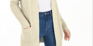 Pink Rose Junior's Seed Stitch Long Cardigan Brown Size Medium